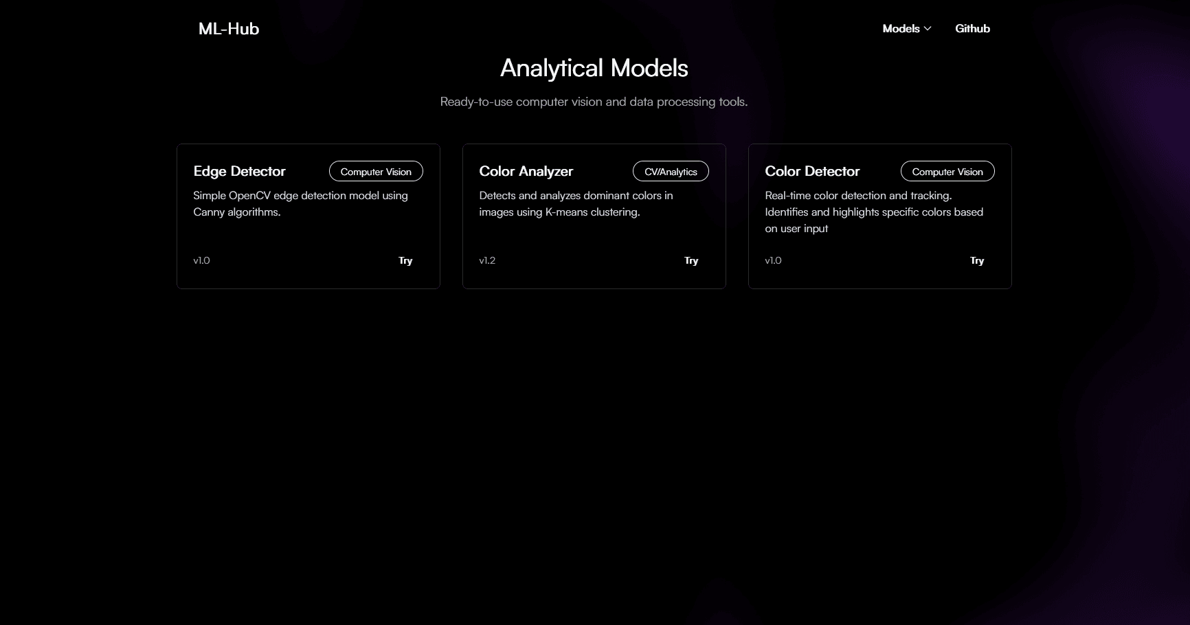 ML Hub view 1
